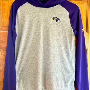 New with tags Under Armour Baltimore Ravens hooded tech shirt size youth large